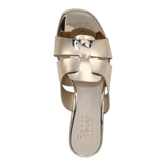 Franco Sarto Women's Nuala Open Toe Block Heel Slide Sandals Gold Size 8 - Picture 3 of 4
